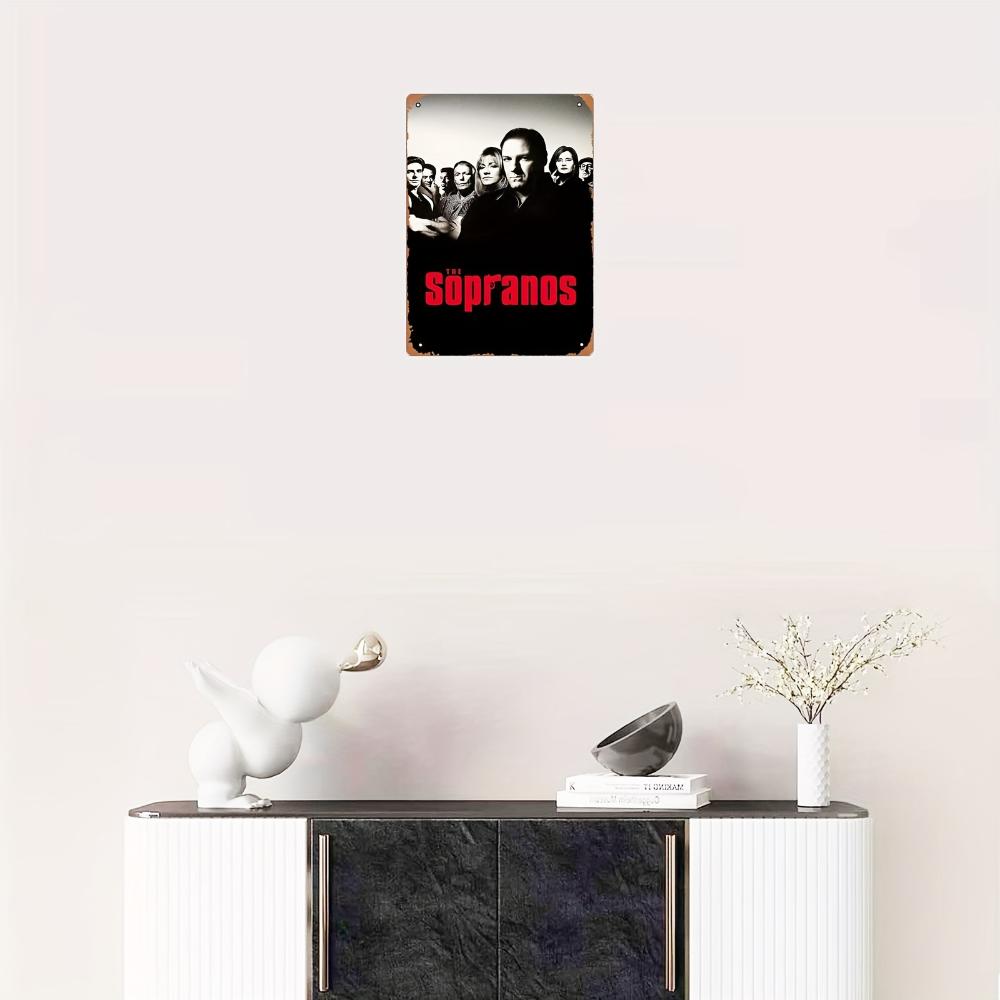 The Sopranos Vintage Metal Tin Sign, Classic TV Series Wall Decor, Retro Art Poster, Weatherproof Iron Painting for Indoor
