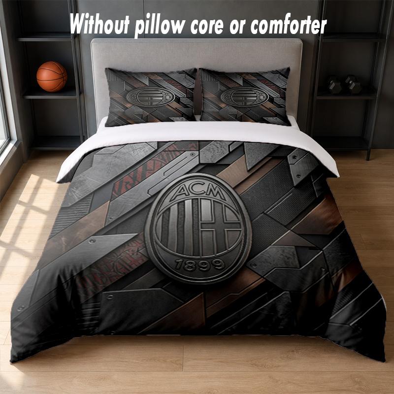 AC Milan Design Pościel Zestaw pościeli 1 poszewka na kołdrę + 2 poszewki na poduszki Miękka oddychająca domowa pościel