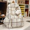 Zaino Estivo Vento Fresco Verde Menta a Quadretti Zaino Dolce Zaino Semplice da Viaggio Versatile Zaino per Scuola e Pendolari