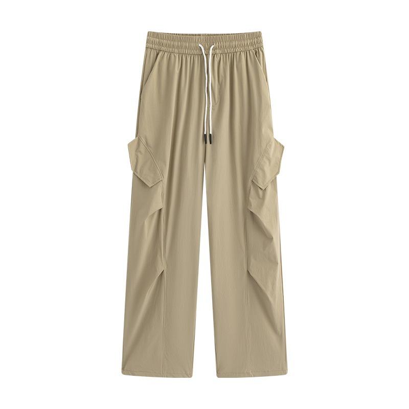 Khaki Paratrooper Quick-drying Pants Thin Summer New High-waisted and Thin Outdoor Sports Tooling Casual Pants