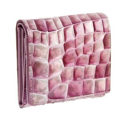 Rinle Women's Compact Bifold Wallet with Large Capacity, Genuine Leather, Easy To Use, Mother's Day Gift, Includes Exclusive Box (Amethyst Purple)