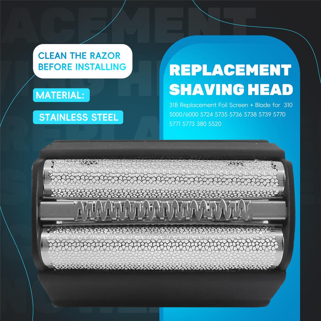 31B Replacement Foil Screen + Blade for Braun 3 Series 310 5000/6000 5724 5735 5736 5738 5739 5770 5771 5773 380 5520