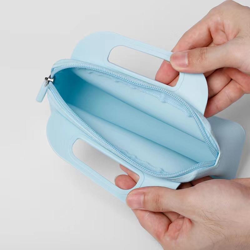Silicone Handbag Women'S Cosmetic Bag Silicone Zipper Cosmetic Bag Travel Women'S Makeup Brush Holder Organizer Cosmetic Bag