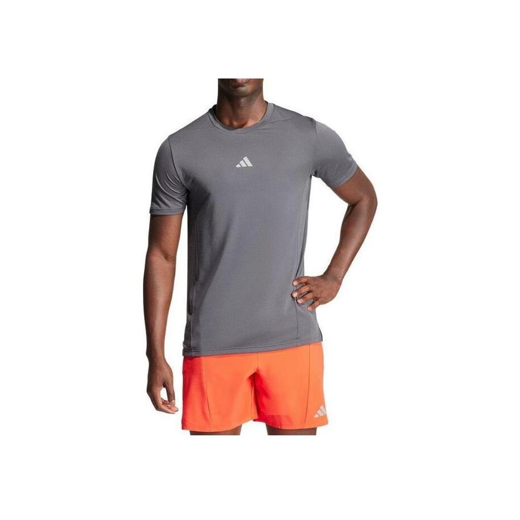 Adidas Logo Casual Loose Short Sleeve T-Shirt Men Tops Grey IT0615