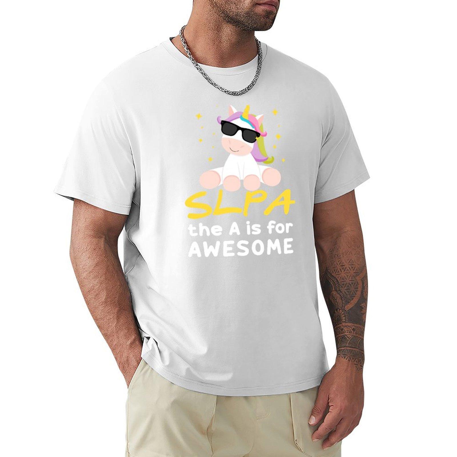 Speech Language Pathology Gift SLP Unicorn TShirt graphic t shirt vintage anime men clothings S