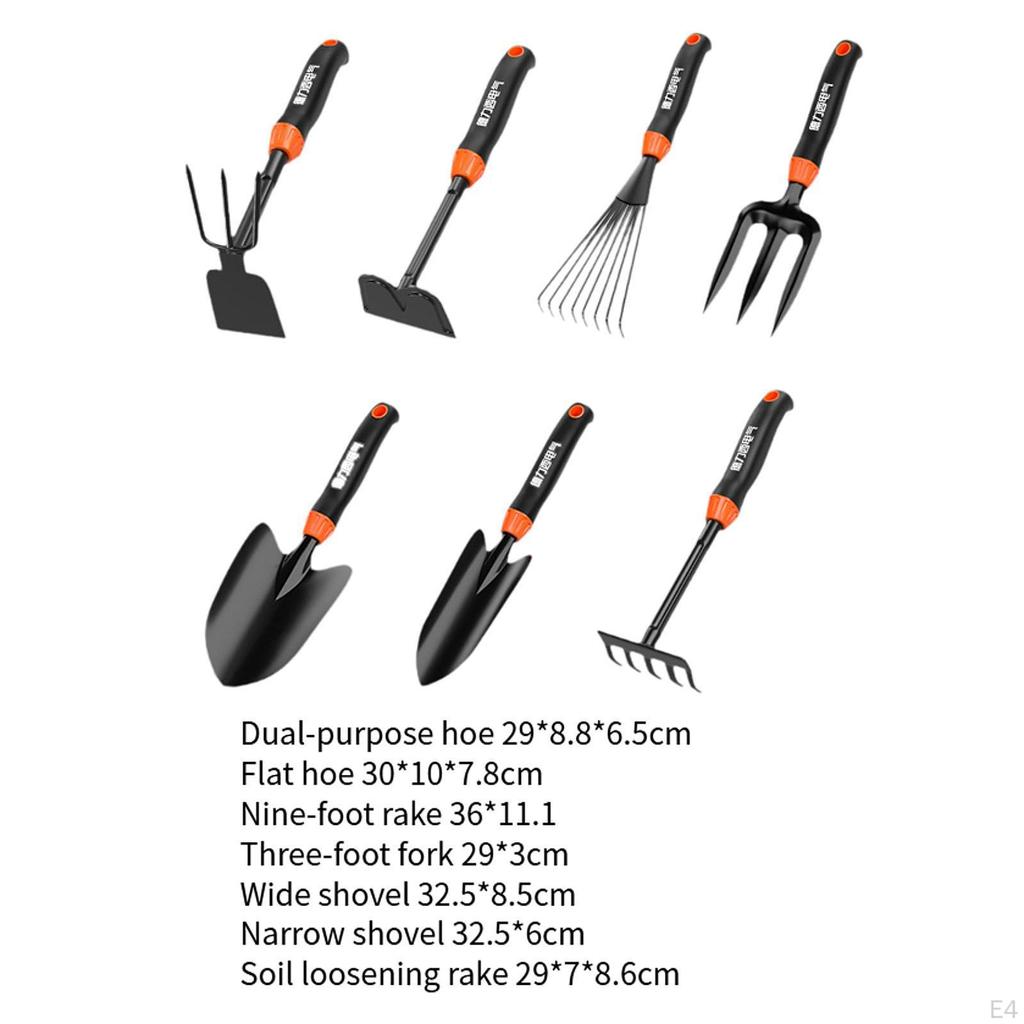 Gardening Tool Set Loosening Rake Sturdy Carbon Steel Backyard Lawn Trowel Hoe for Plant Lover