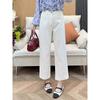 White Straight-Leg Jeans for Women, 2026 Summer New Style, Plus-Size Pear-Shaped Body, High-Waisted, Stretchy, Cropped Wide-Leg Pants