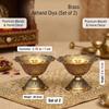 Brass Akhand Diya/Oil Lamp for Pooja, Mandir and Home Decoration (L-2.75inch) 2pcs
