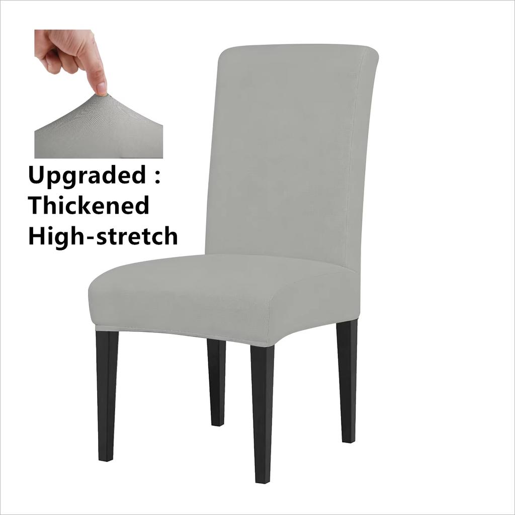 Set of 4 Elastic Chair Cover Dining Room Slipcovers Stretch Solid Removable Seat Protector Furniture Protector Office Home Decor