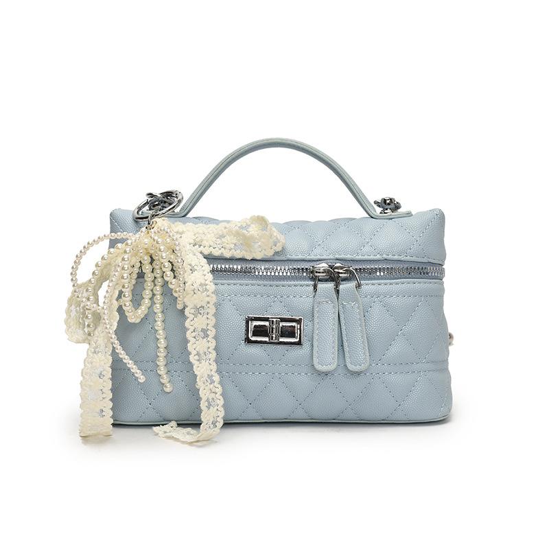 Korean sweet small fragrant style dopamine diamond chain handbag foreign style versatile fashion messenger small square bag women