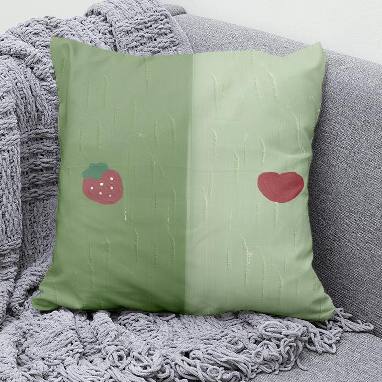 Green Ins Style Fresh Pattern Decorative Pillowcase Living Room Bedroom Square Cushion Pillowcase