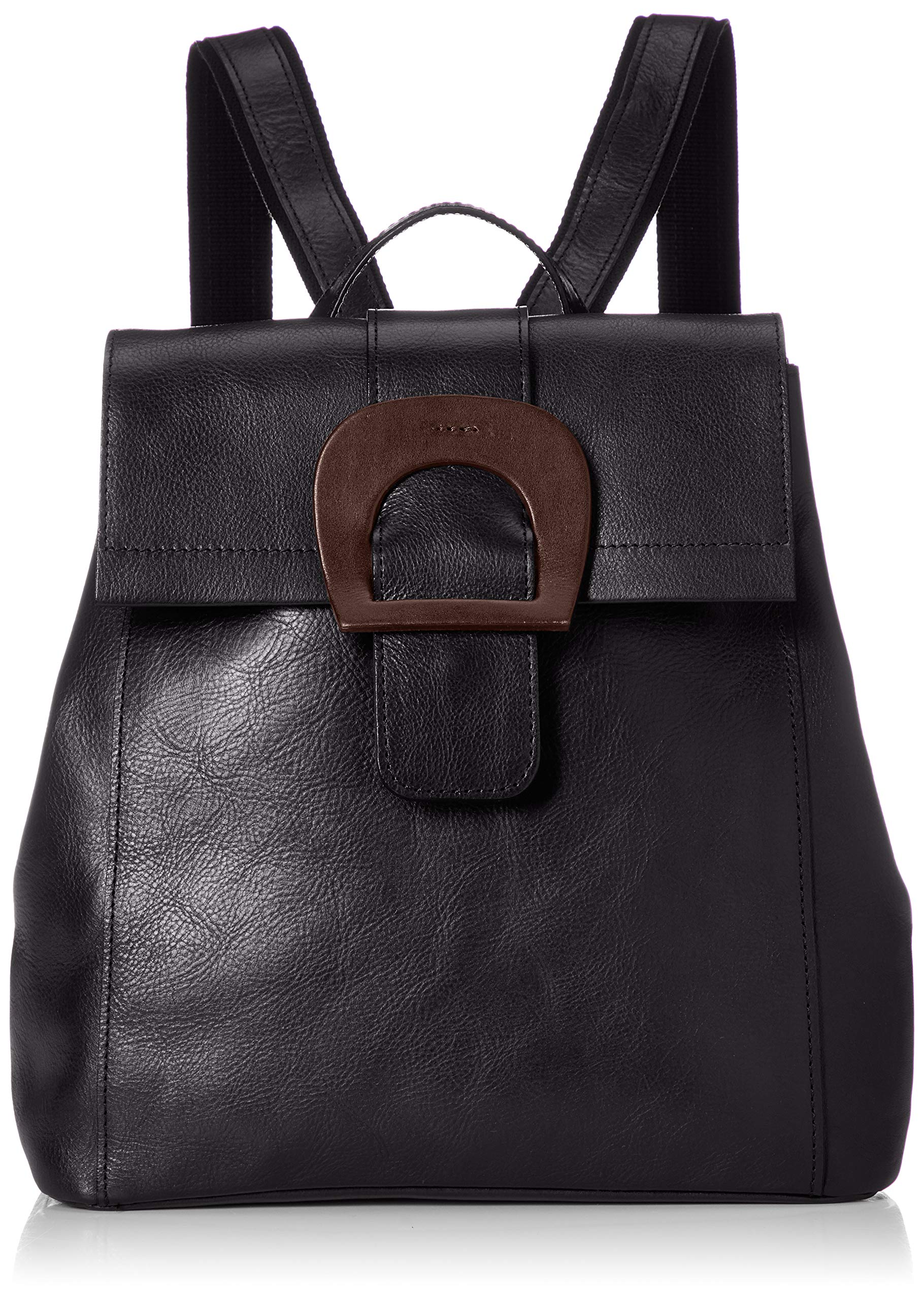 

Nevel Genuine Leather Buckle Backpack A133 Black