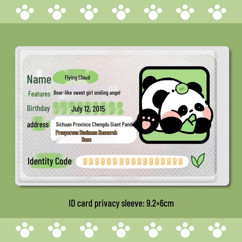 Panda ID Card Protector: Cute, Full-Coverage Blocking Sleeve for Campus Cards