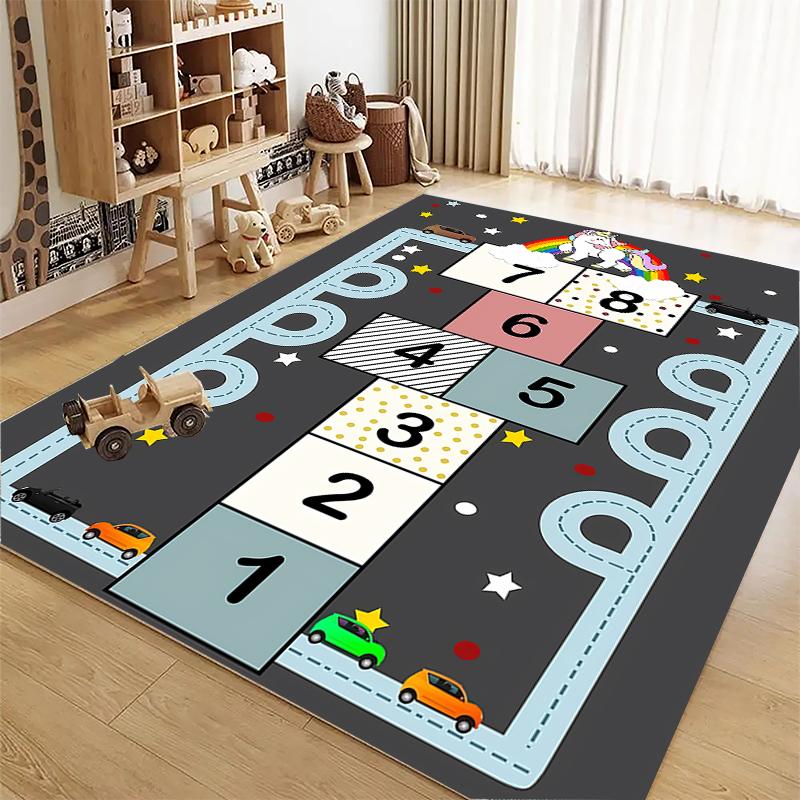 Children's Hop Count Hopscotch Early Education Carpets for Home Living Room Kids Bedroom Sofa Doormat  Floor Rugs Anti-slipDecor