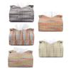 Facial Tissue Dispenser Box Paper Cover Countertop Napkins Storage Organizer Unique Paper Holder Home PU Woven Container