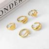 SHIXIN 5Pcs/Set Punk Irregular Rings Unisex Waterdrop Heart Layered Open Ring Women Fashion Exquisite Party Banquet Jewelry Gift