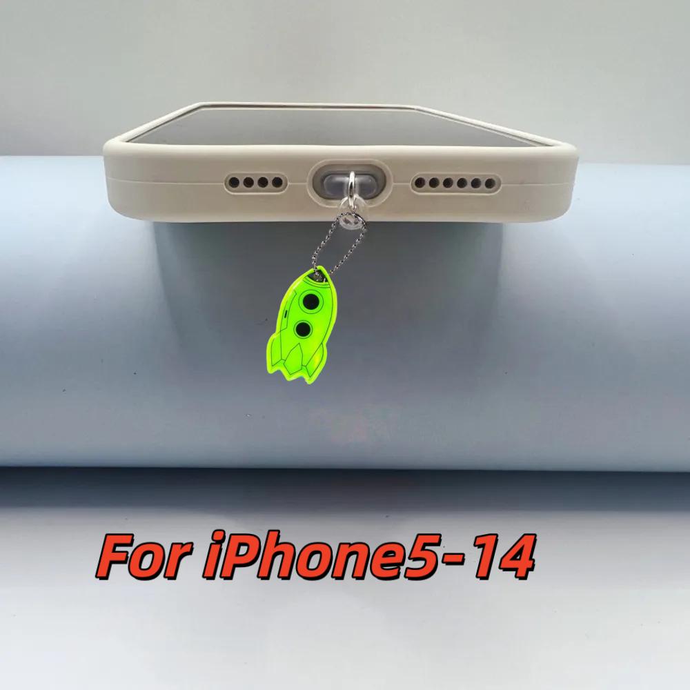 

Reflective Rocket-Shaped Phone Dust Plug, Containing a Safety Reflector - Especially Suitable for Running with a Phone at Night, Working, For iPhone5-14