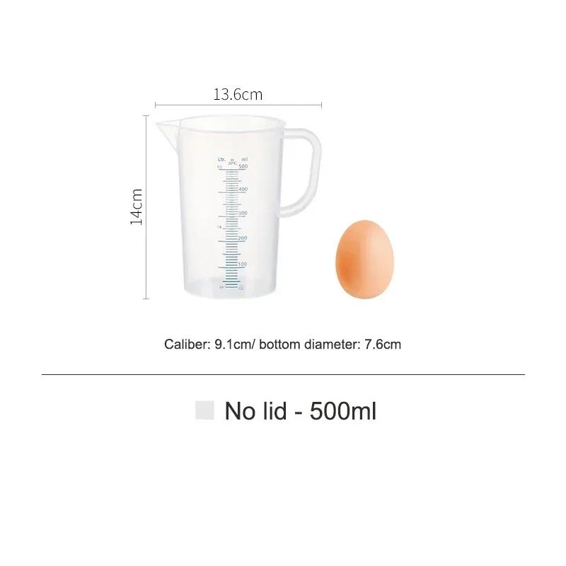 SHIMOYAMA Plastic Graduated Measuring Cup Kitchen Baking Liquid Measure Jug Cup Container Transparent Pour Spout Mixing Cup Tool