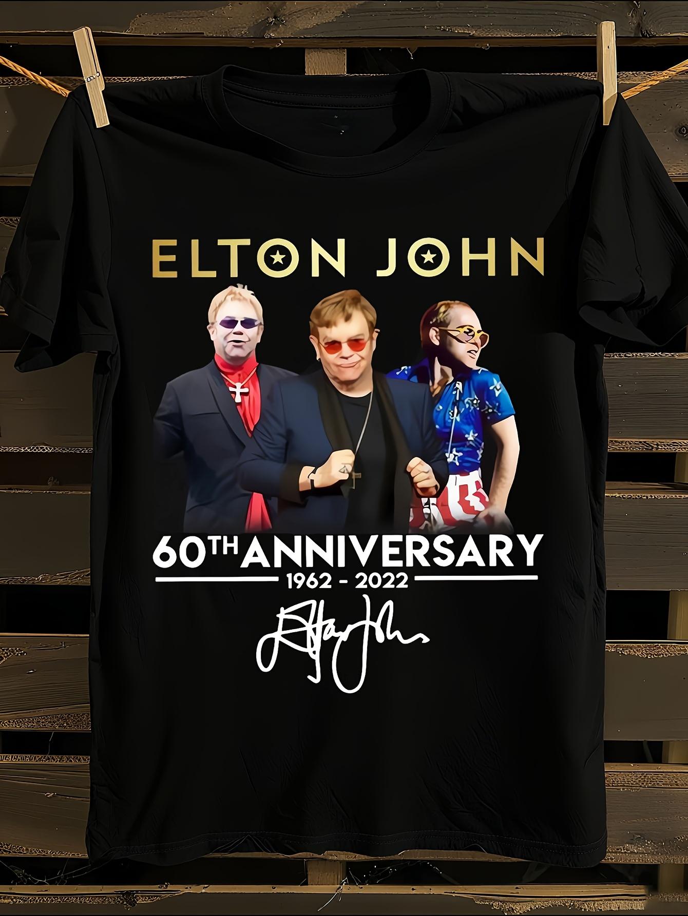 Elton John 60th Anniversary 1962-2022 Signature Tshirt S