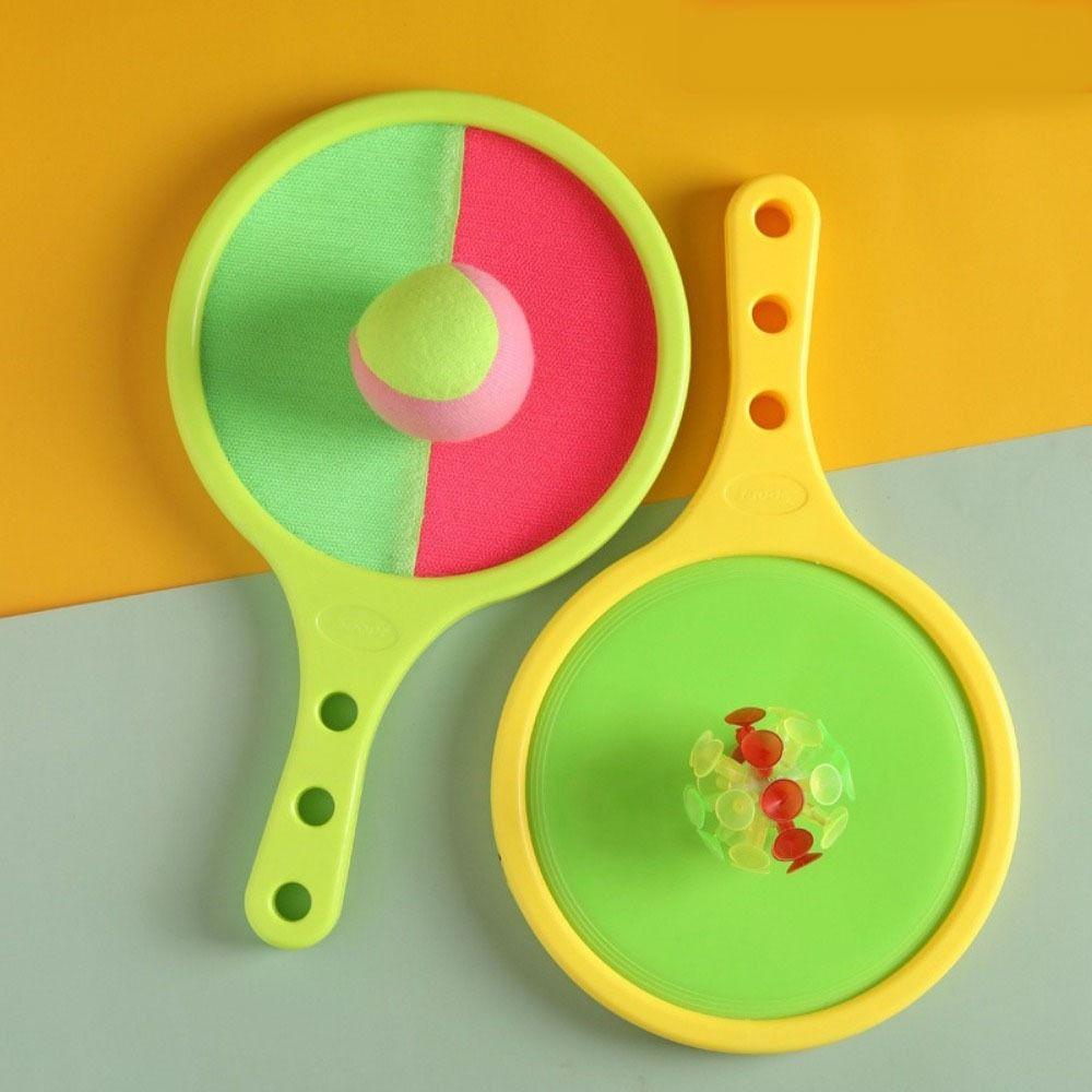 Tennis Style Toss and Catch Ball Set Disc Paddle Throwing Toy Ball  Yard Activities