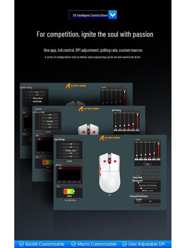 ATTACK SHARK X11SE Wireless Bluetooth Gaming Mouse - Long Battery Life, Three Modes, Lightweight