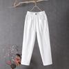 Pantaloni Casual in Cotone e Lino, Pantaloni da Donna, Larghi e Sottili, Pantaloni a Gamba Dritta, Pantaloni Harem Estivi Sottili a Nove Punti