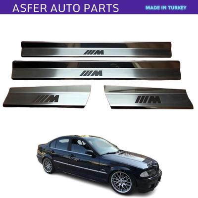 Chrome Door Sill Strip 4pcs Stainless Steel For E46 1998-2005