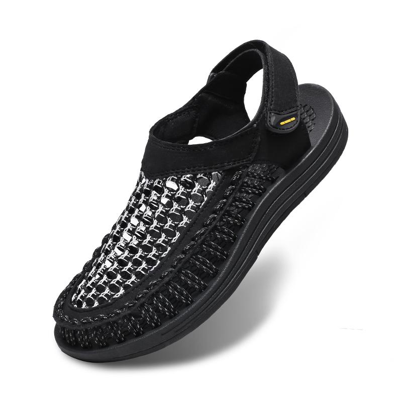 Fashion New Design Mesh Cloth Sandals Men Breathable Summer Flat Outdoor Handmade Sandals Antiskid Beach Sneakers Hollow Out Desert Shoe