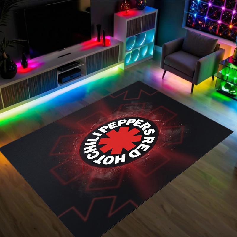 Red Hot Chili Peppers Design Crystal Velvet Carpet Cozy Non?Slip Printed Rug For Bedroom Living Room Entrance