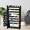 Black Earrings Organizer 7-Layered Ear Stud Necklace Holder Jewelry Display Stands Hanging Jewelry Rack for Necklaces