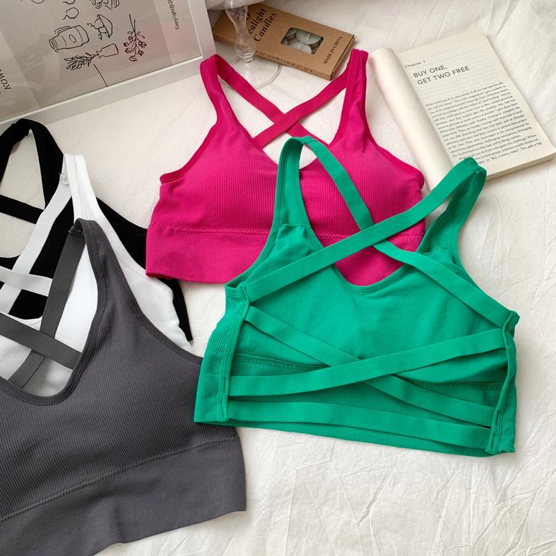 Hanging Neck Cross Back Wrap Chest One Piece Underwear Overlay Top Small Strap Tank Top Female External Wear Bra