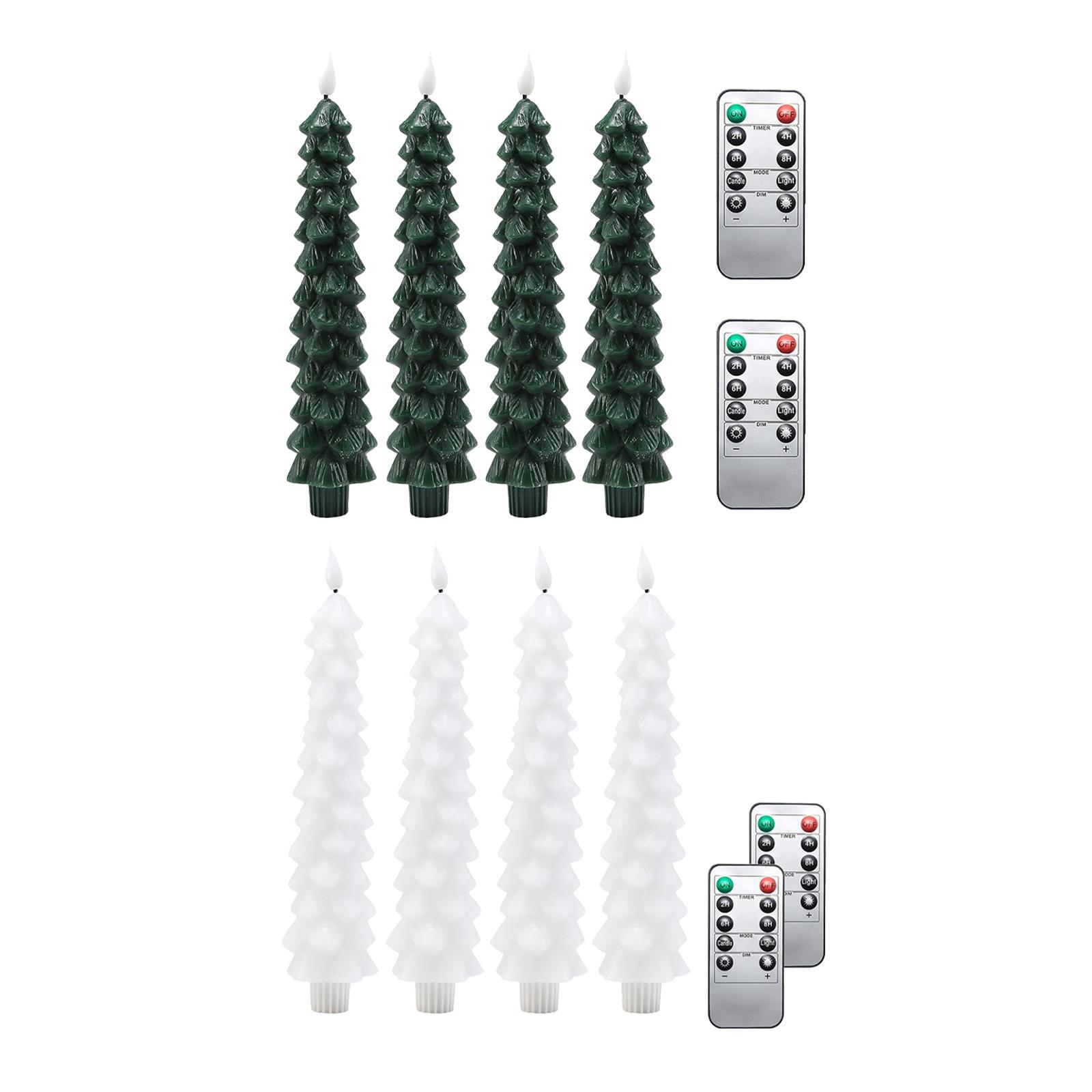 

Flameless Taper Candles 3D Flame Indoor Birthday Favors Ornament белый