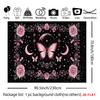 2D Flat, [2D Flat Printing] 1 Large Size Pattern Printing Tapestry- Pink Butterfly, Roses, Moon Phases, Starry Night, Floral Frame., Room Wall Decorat