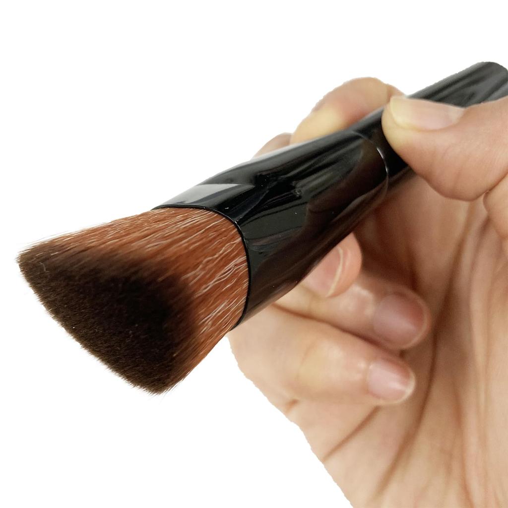 Shishida Seishindo Make-up Pinsel Foundation Pinsel Groß Diagonal Flach Typ Hergestellt in Japan Schwarz x 3 x cm Ca.. 12.5 2.3 LQ-04