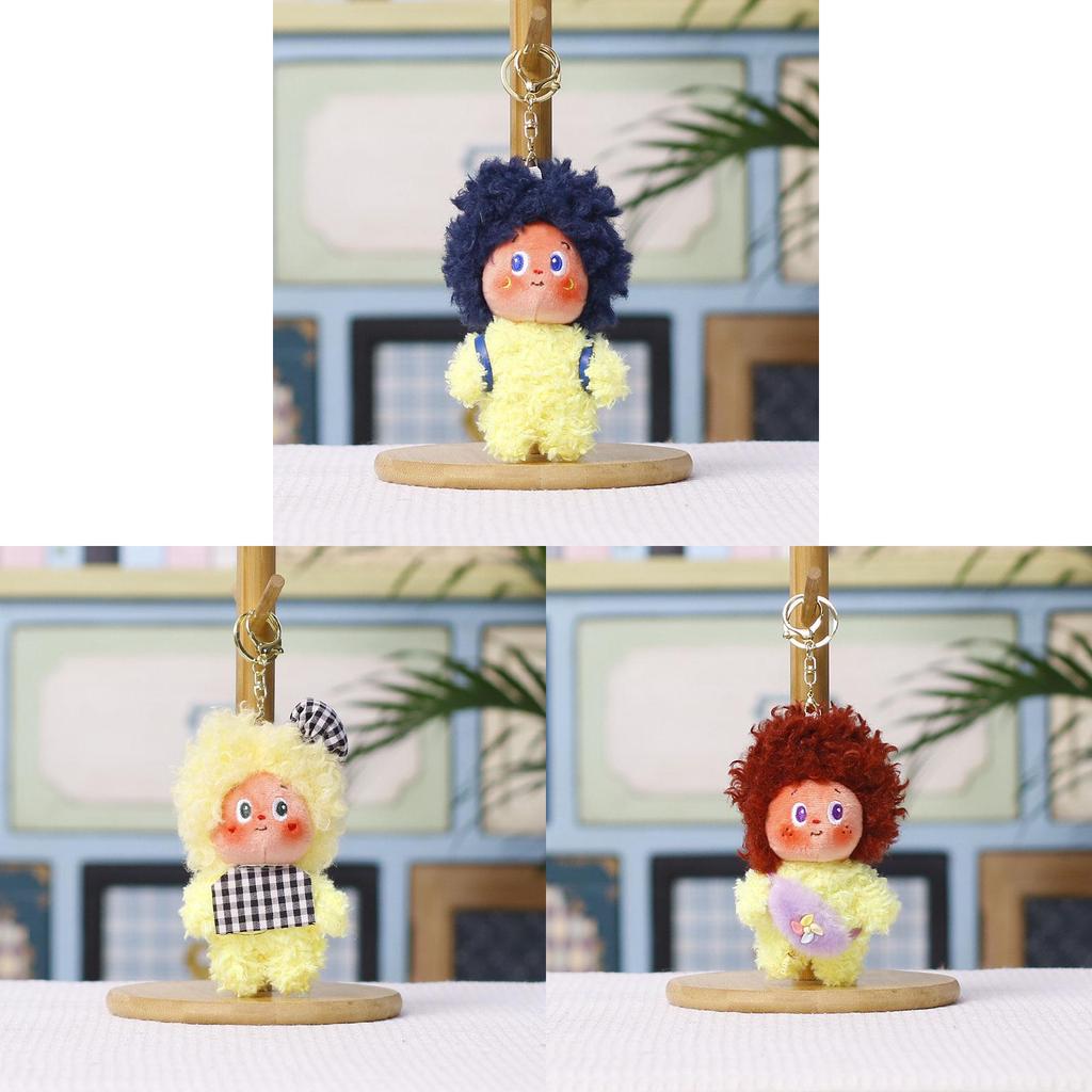Adorable Star Plush Doll Keychain With Short Pile Fabric For Gifts