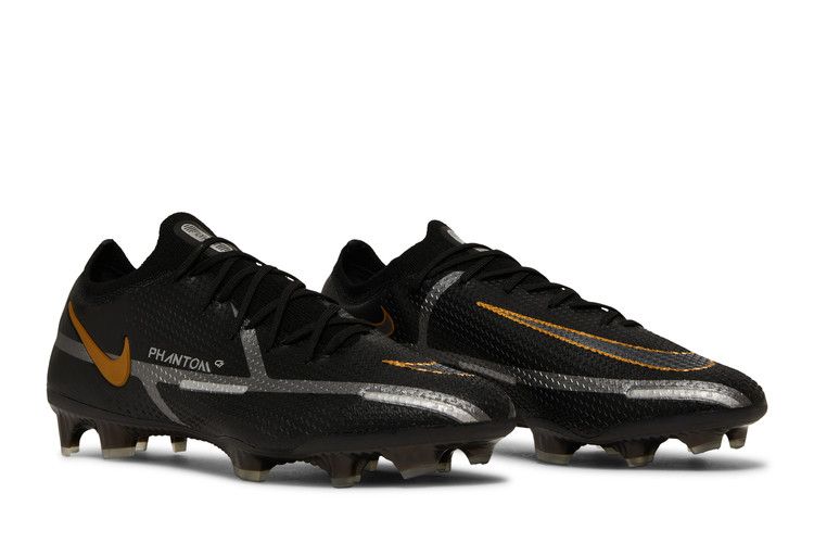 Nike Phantom GT2 Elite FG Black Metallic Dark Grey Metallic Gold Men's