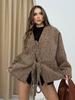 Women's Winter European-American Lace-Up V-Neck Wool Coat - New Arrival