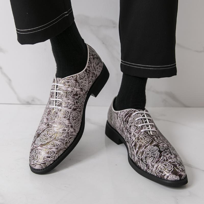 

Мужские Дерби Оксфорды Принт Черепа Личность Ночной клуб Кожаная Обувь Мужской Смокинг Свадьба Блейзеры Седло Танцевальная Обувь Большой Размер EU:46 белый