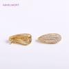 Trendy 18K Gold Plated Pearl Clasps For Necklace Making Accessory,Brass Inlaid Zircon Leaf Pearl Clasps DIY Jewelry Findings