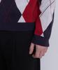 SELITIO Argyle V-Neck Soft Knit Red