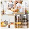 6pcs Transparent Tower Seasoning Jar Airtight Seal Plastic Stackable Seasoning Bottle Removable Lids Cylindrical Shape