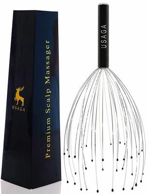 USAGA 36-Finger Head Massager Scalp Scratcher Body Relaxation (Black)