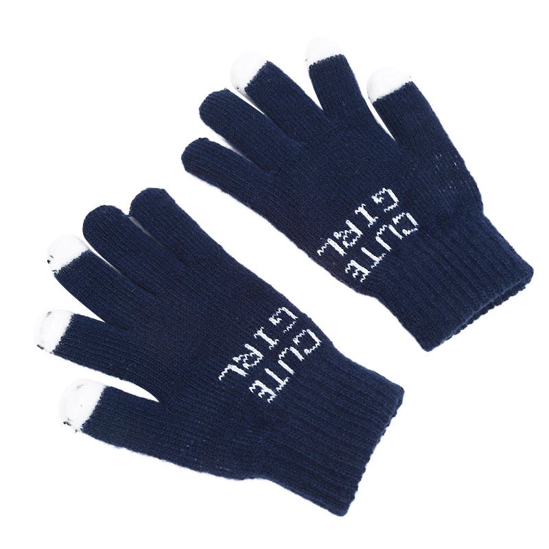 Winter Knitted Gloves Cute Thicken Warm Outdoor Touch Screen Leaky Finger Cold Proof Comfortable Cycling Gloves 1/2/3/4/5 Pairs