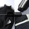 Cotton Jacket Men and Women with The Same Winter Tide Striped Stand-up Collar Cotton Jacket Jacket Thickened Warm Bread Clothing Cotton Clothing Men