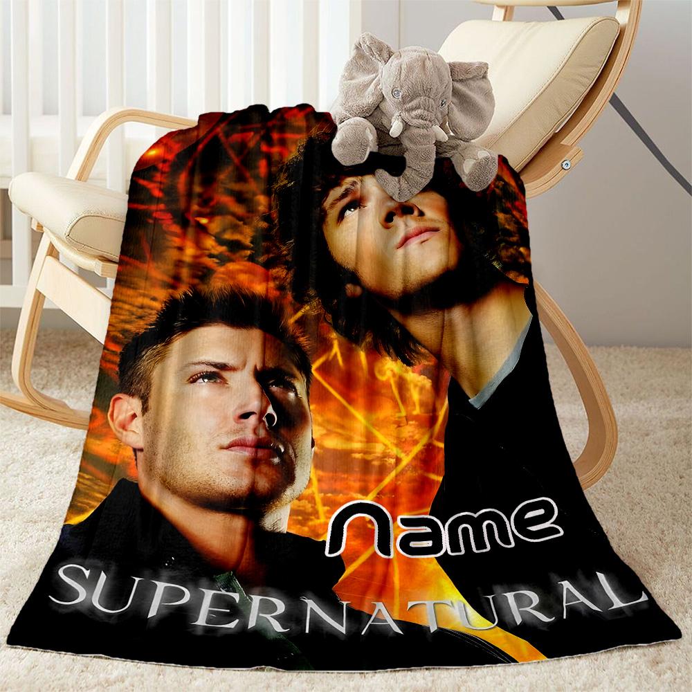 Supernatural Adventure Personalized Name Blanket Lightweight Customizable Blanket Warmthful Decor Suitable for Picnics Office Chair Sofa Home Decor
