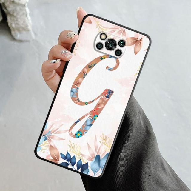 Blumenmuster Blatt Buchstaben Kunst für Xiaomi Poco X3 Nfc X4pro X5 M3 für Mi 12 13 11 10 10t 8 Note10 Lite 11ultra 11t Pro F1 Abdeckung