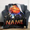 Basketball Splatter Art With Vibrant Colors And A Bold Design Throw Personalized Blanket Personalized Name Soft Warm Cozy Versatile For Sofa Couch
