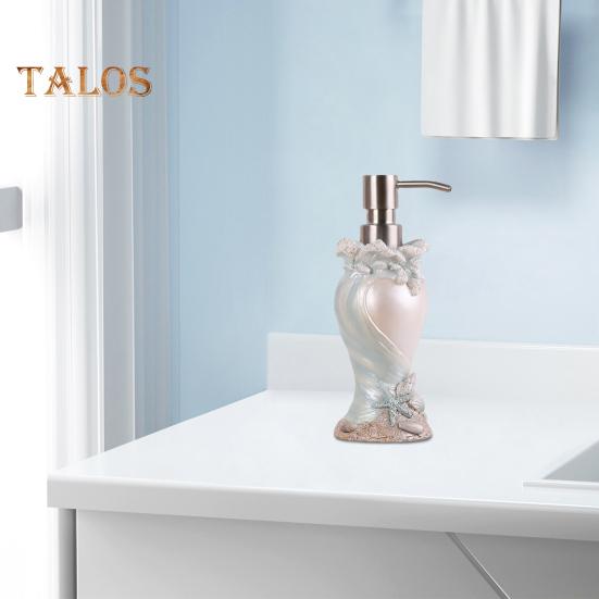 Seashore Theme Soap Dispenser Leak-Proof Design Starfish Shell Decor Hand Sanitizer Pump Coastal Bathroom Accessory