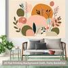 Minimalist Abstract Nature Tapestry, Soft Pastel Floral and Geometric Wall Hanging