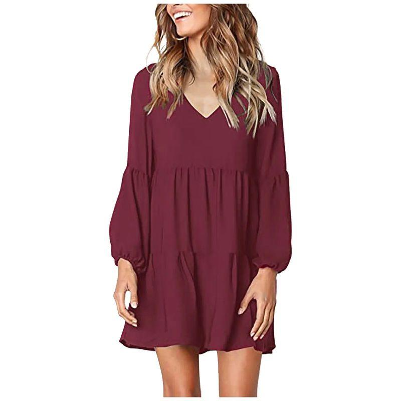 Sexy V-neck Long Sleeve Loose Dress Sexy V-neck Long Sleeve Loose Dress